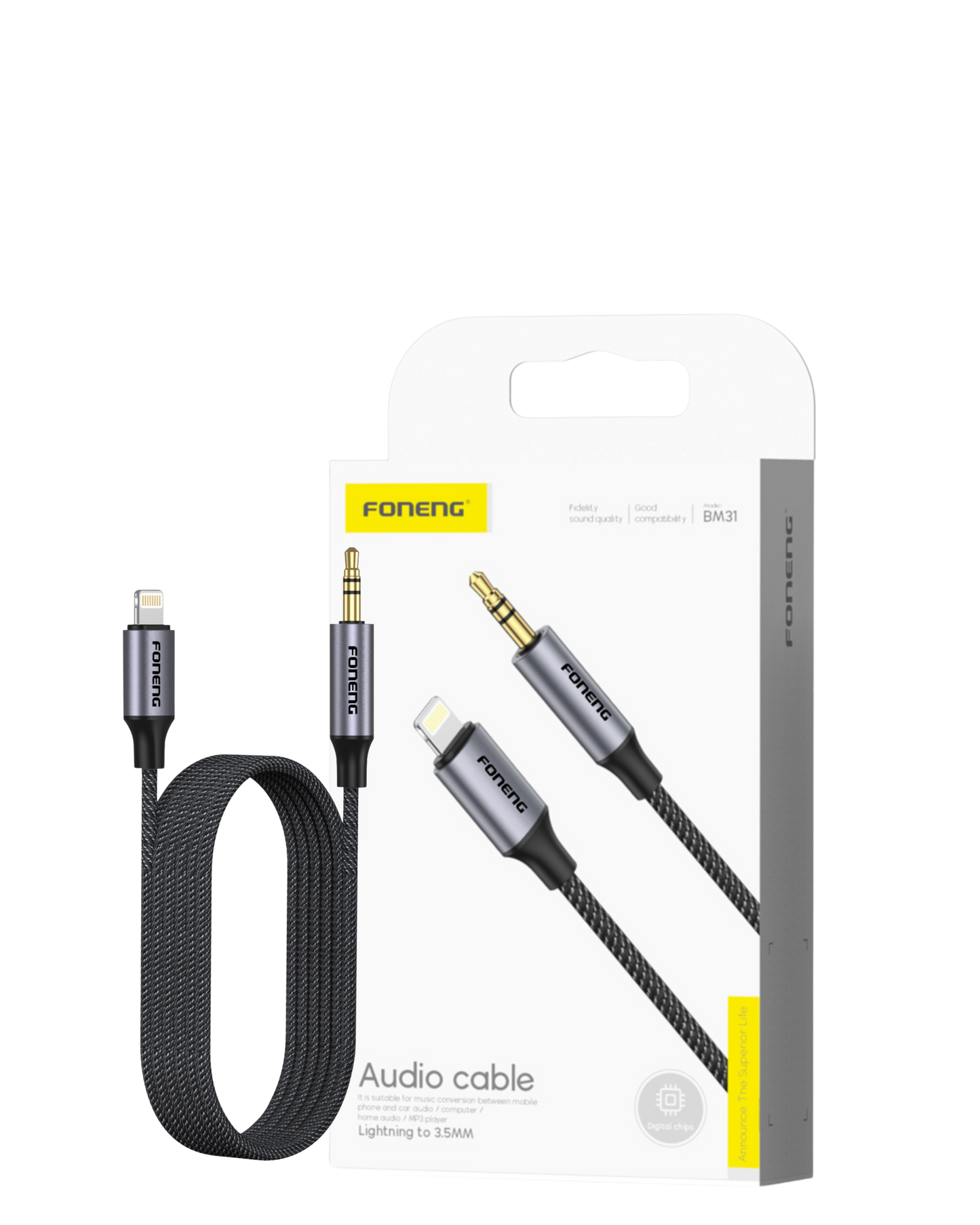 Foneng Lightning to AUX Cable